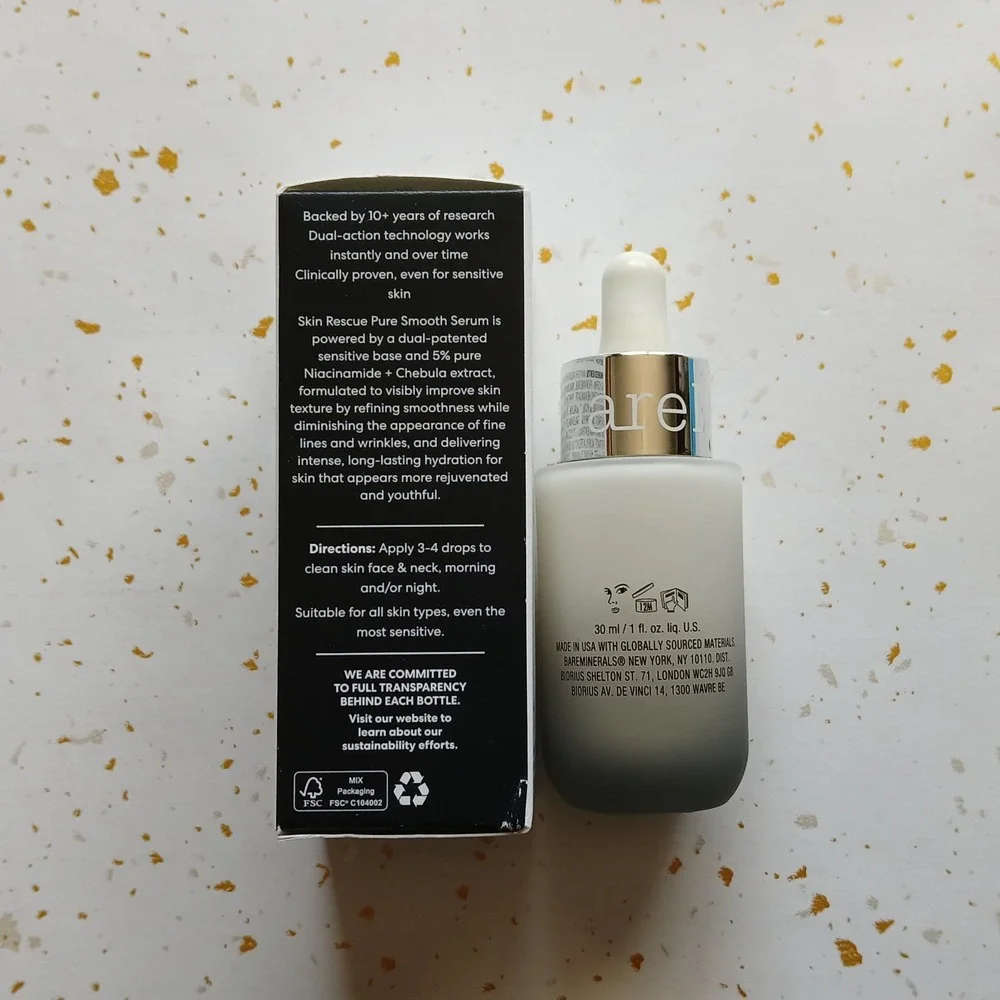 NIB bareMinerals Pure Smooth Serum 5% Niacinamide + Chebula 1 fl oz